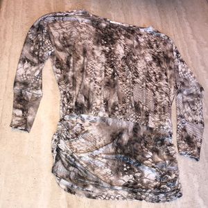 Boston Proper Golden Reptilian Print Dolman Sleeve